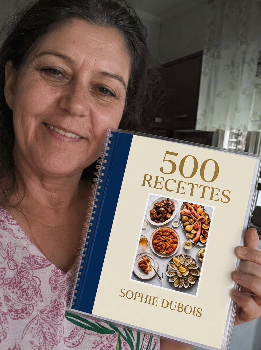 Cliente tenant son livre de recettes